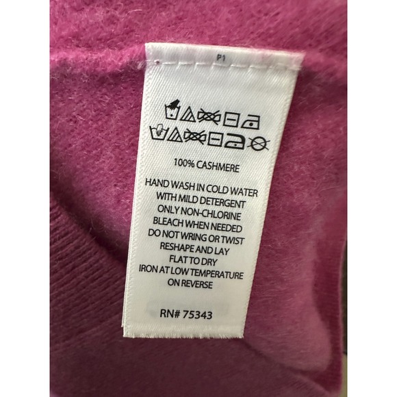 Tahari 100% 2-Ply Cashmere Women's Small Pink Long Sleeve Pullover Crew Sweater - Picture 13 of 14